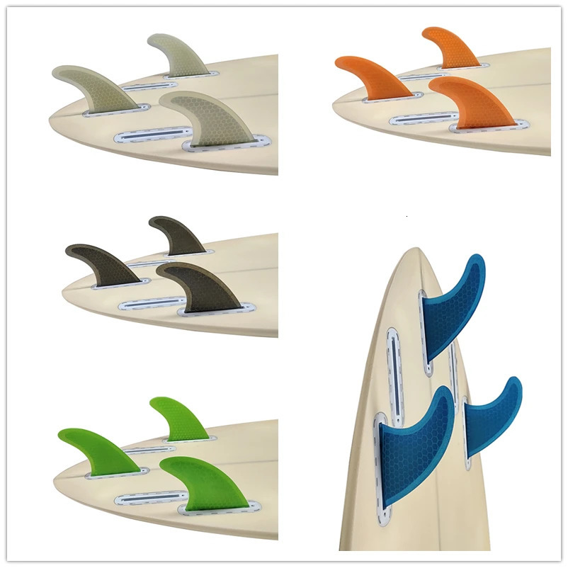 Surfboard Fin Set Tri Fins UPSURF Future S/M/L Honeycomb Fiberglass Orange/Yellow/Blue/Grey/Green with Black Funboard Fins 250222