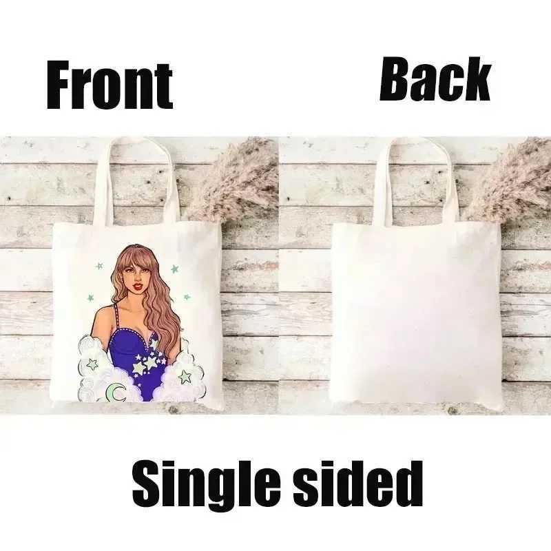 Funny Cartoon Women Shoulder Bags Canvas Tote Bag Large Capacity No Zipper Shopping Shopper Handbag Lightweigh Girl Handbags Z250224