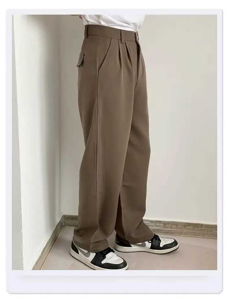 Korean version of suit pants womens Harun straight leg high waisted smoke pipe nine point casual pants W250225