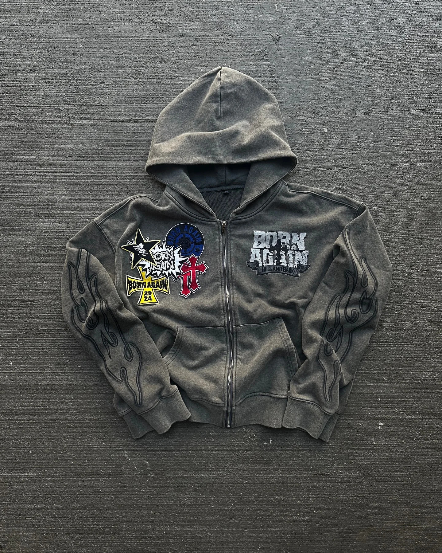 Hip Hop Grunge Y2K Streetwear Hoodie Womens Letter Pattern Print Zip up Sweatshirts Hooded Vintage Retro Pullover Tops 250224