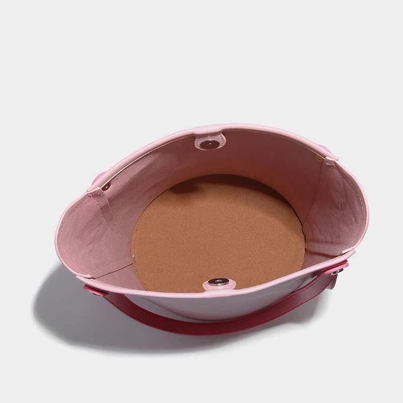 Korean Casual Bucket Bags For Women Designer Handbags Purses 2024 New In PU Splicing With Inner Pocket Underarm Shoulder