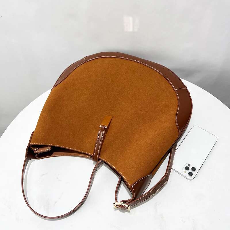 Vintage Faux Suede Tote Bags For Women Designer Handbags Purses 2024 New In PU Sequined Large Capacity Underarm Shoulder