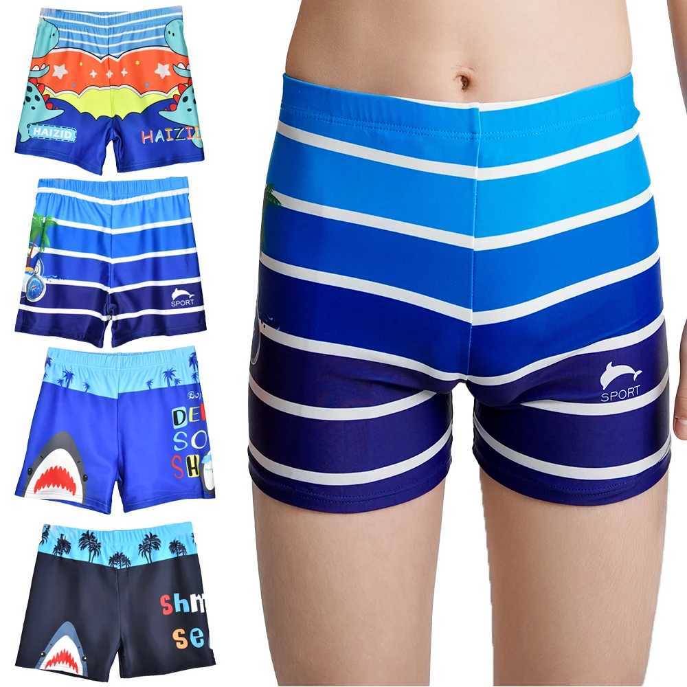Boys Summer Swim Trunks for Kids Cartoon Shark Dinosaur Swimwear Kids Boys Beach Shorts Quick Dry Children Bathing Bottom for Boy X250224