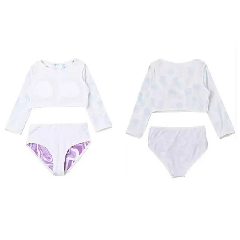 6-15 Years Children Girls Swimsuit Kids Swimwear Surfing Wear Sunscreen Quick Dry Swimwear Beach Wear X250224