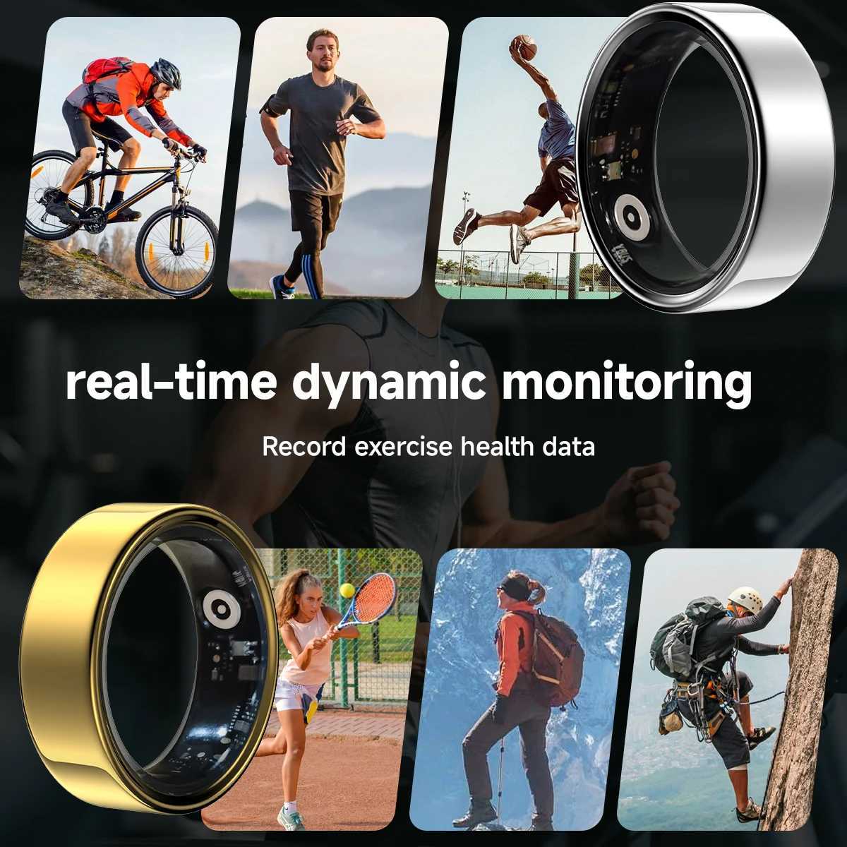 SIMSONLAB Smart Ring Men and Women Sports Data Recorder IP68 Waterproof Real-time Dynamic Monitoring Ultra-long Battery Life W250819