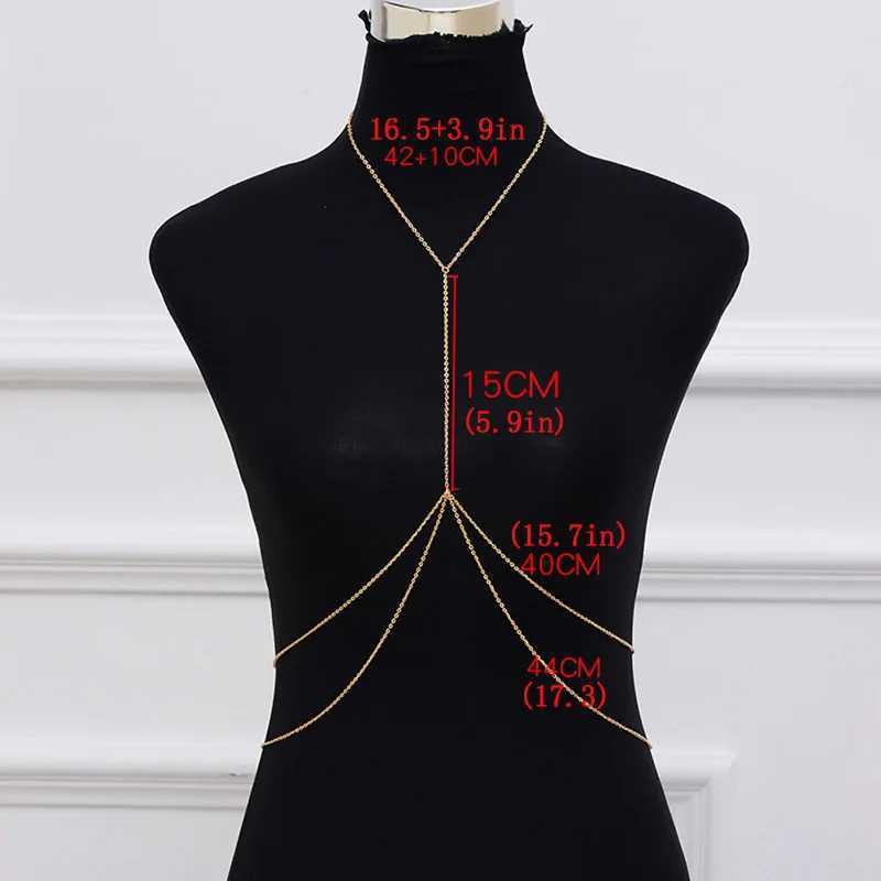 Sexy Chest Chain Bra Bikini Belly Waist Chain for Women Girls Cross Fa Suit Beach Harn Necklace Breast Body Chain JewelryXJ250224