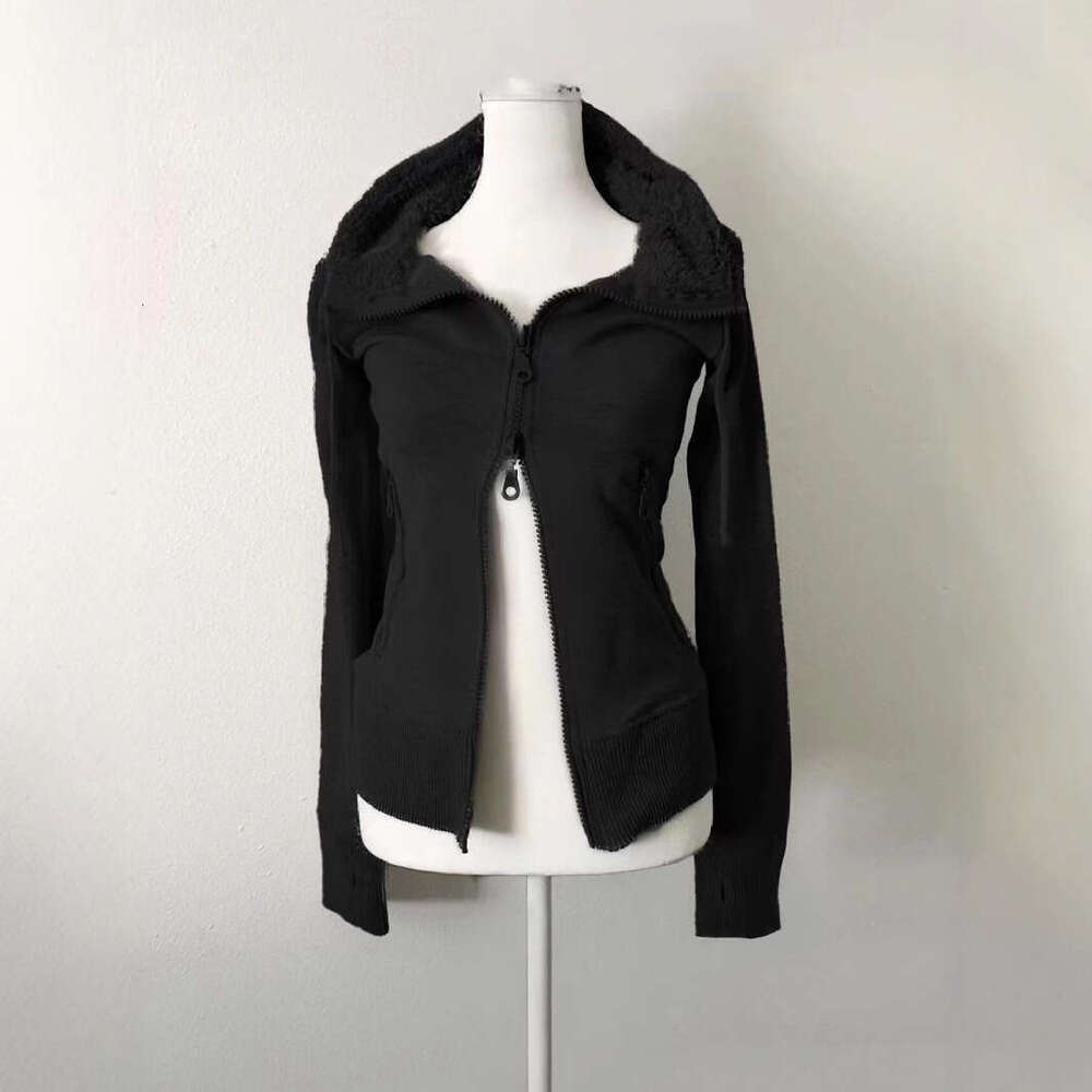 American Vintage Velvet Slimming Zipper for Women Winter Versatile Casual Hoodie