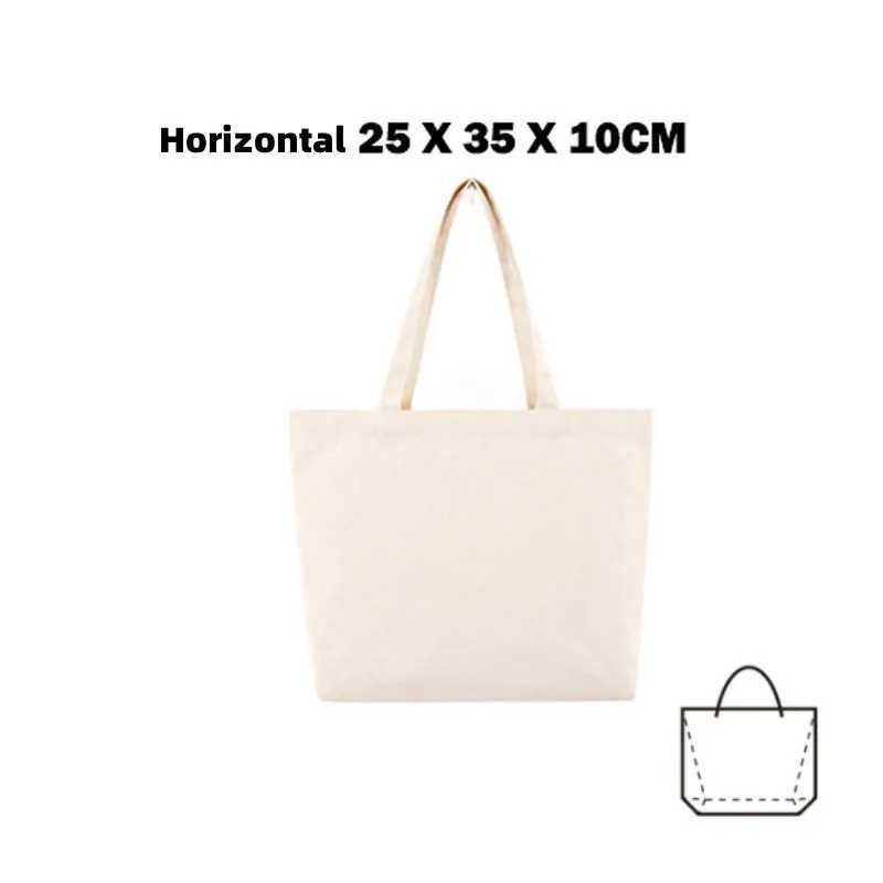 Reusable and Foldable Shoulder Bag Environmentally Friendly for Women Made of Large Cotton Fabric Canvas Handbag Used as a Market Shopping Bag Blank Z