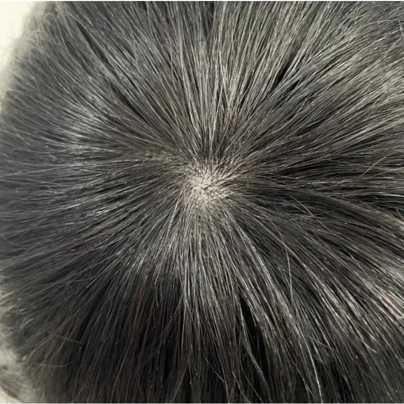 6Inch Human Hair 16x18cm Men Toupee Clip in Hair Topper Replacement System Capillary Prothesis Male Hair Wig 250224