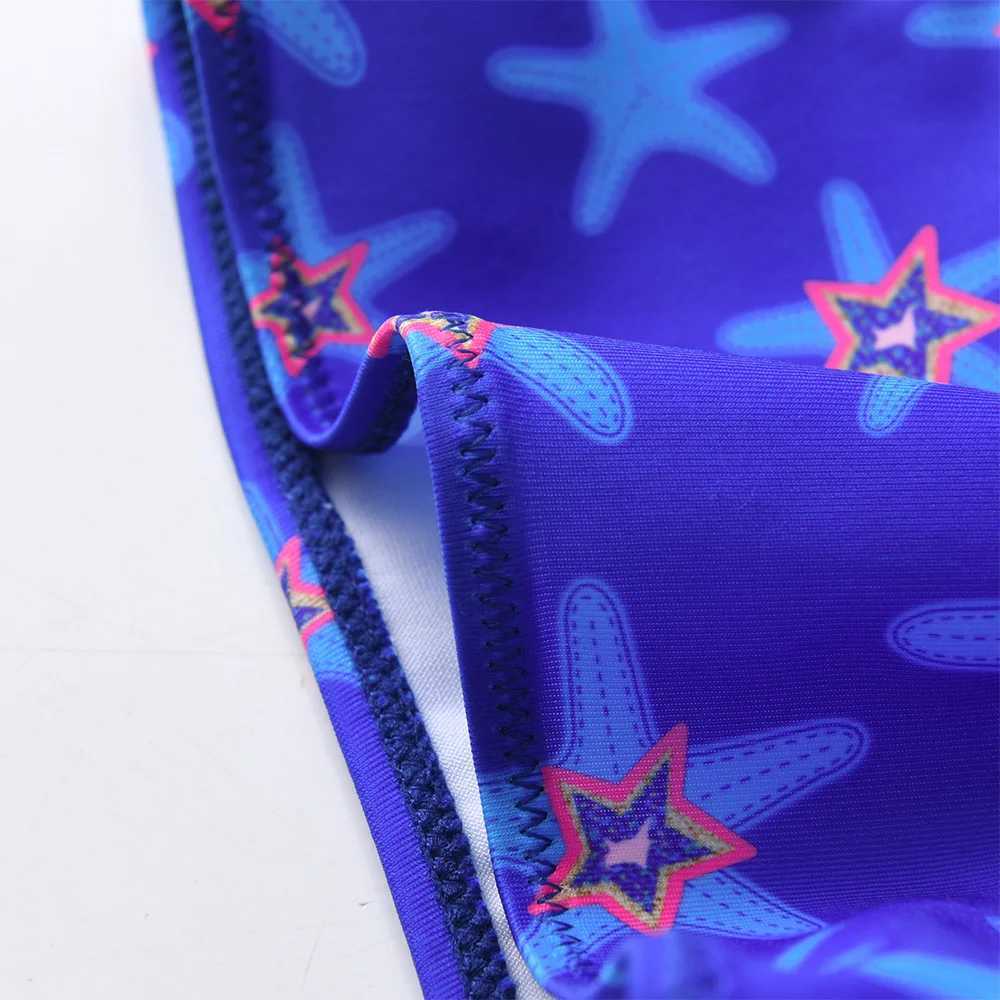 DXTON girls swimsuit summer starfish print 2-piece bikini set shoulder girls swimsuit childrens beach wear swimsuit X250224