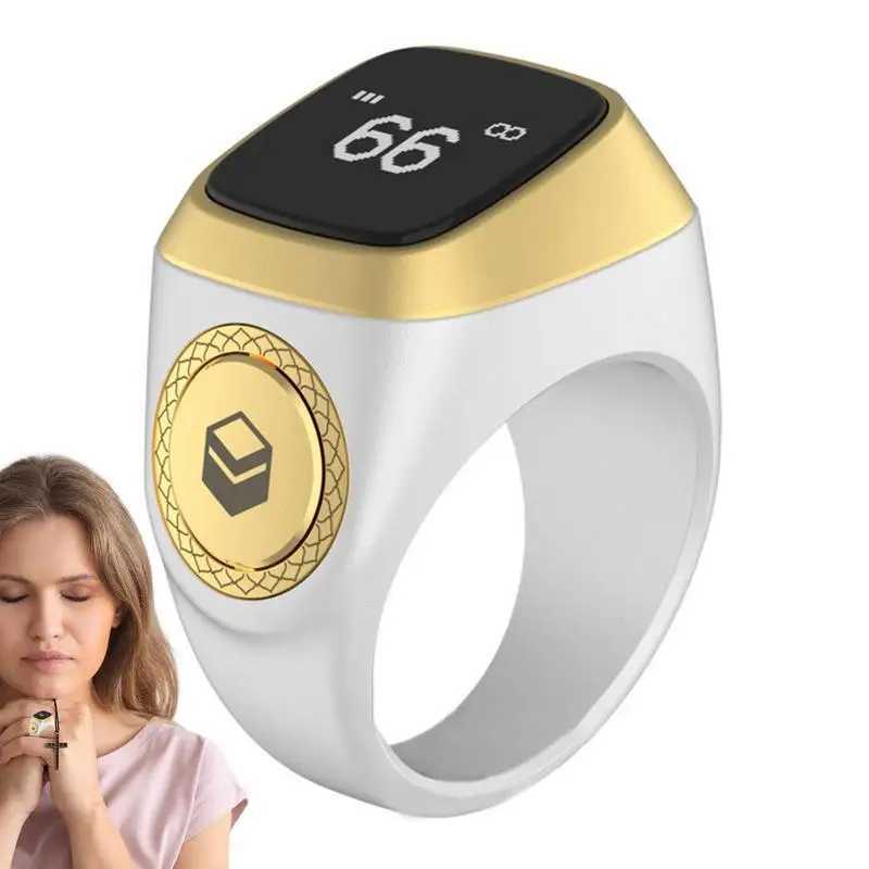 22/18mm Iqibla Smart Tasbih Tally Counter for Muslims Zikr Ring Digital Tasbeeh 5 Prayer Time Vibration Reminder Waterproof W250225