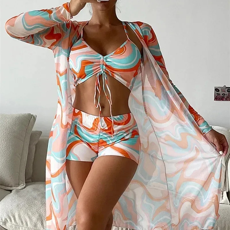 2024 Separate Swimsuits Tankini Set Female Swimwear Sports Beach Wear Two-Piece Bathing Suits Pool Women Swimming Suit 250224