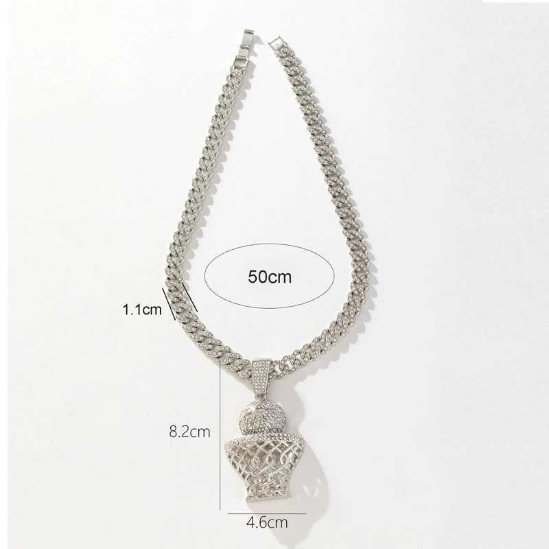 Hip Hop Rhinestone Number 23 Basketball Pendant Necklace Hiphop and Out Chain Sports Necklaces For Men and Wen Jewelry Gift X250224