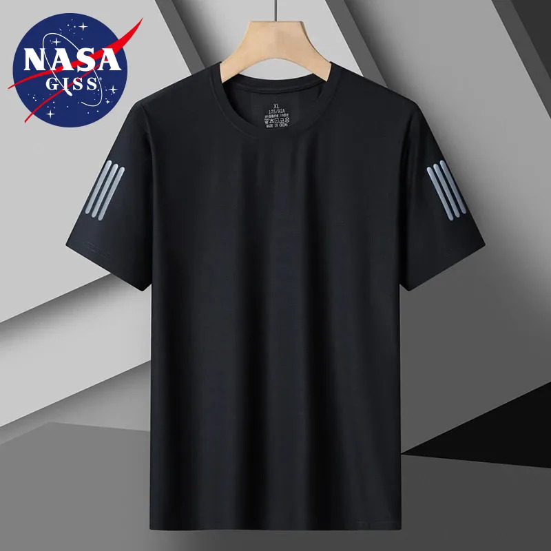 Large mens short sleeve ice silk T-shirt quick drying T-shirt breathable T-shirt summer Sportswear sports short sleeve 250225