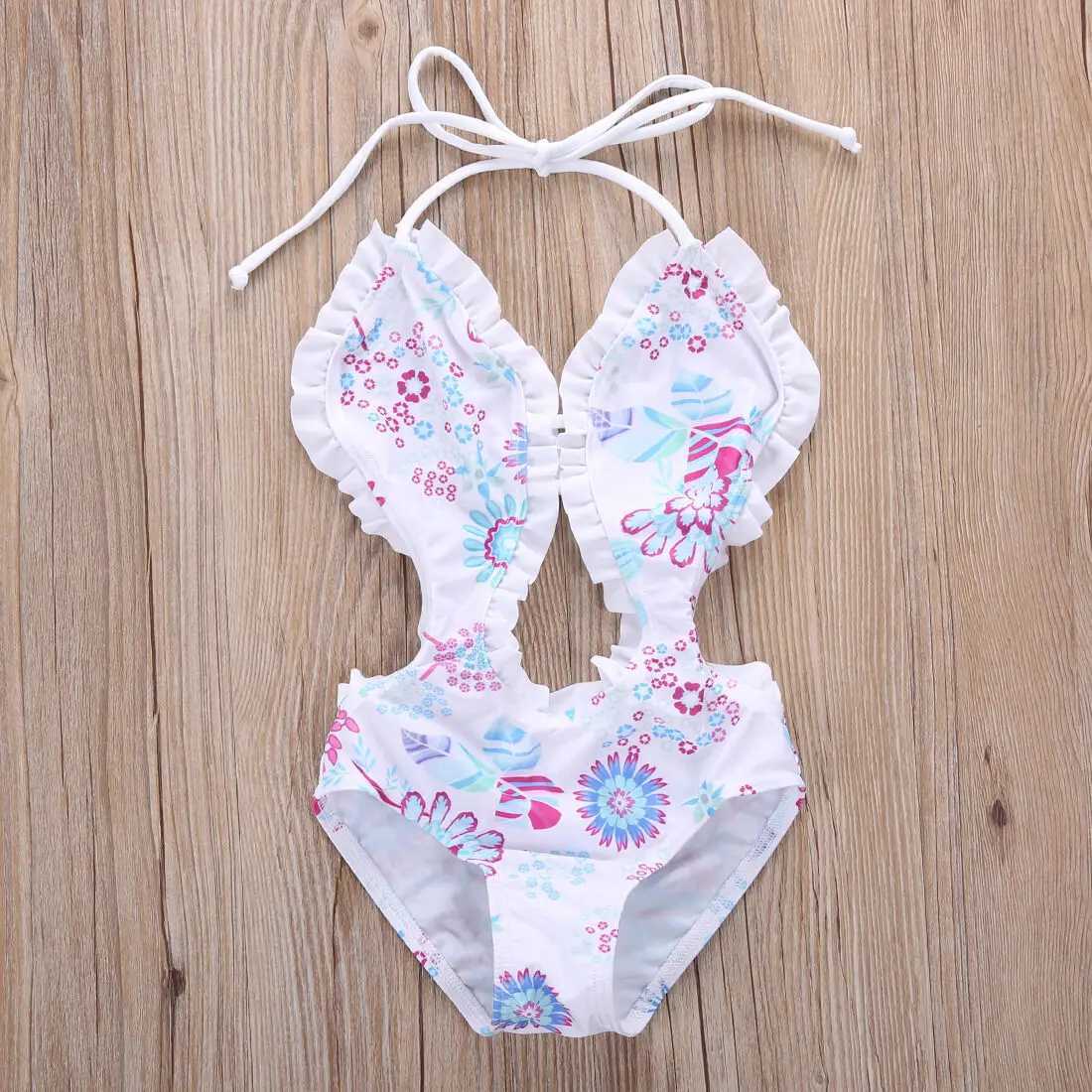 Toddler Kids Girl Floral Split Summer Bikini Swimwear Swimsuit One-piece Costume Bathing Suit Beachwear 1-6Yrs X250224