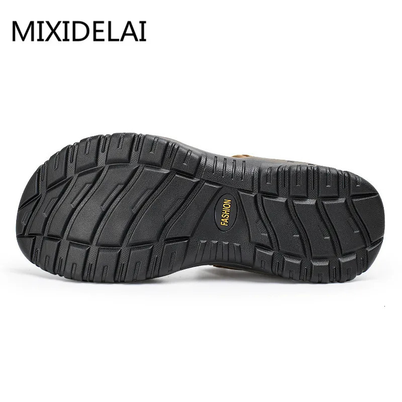 Fashion Summer Leisure Men Shoes Beach Sandals High Quality Genuine Leather Sandals Soft Large Size Mens Sandals Size 38-48 250224