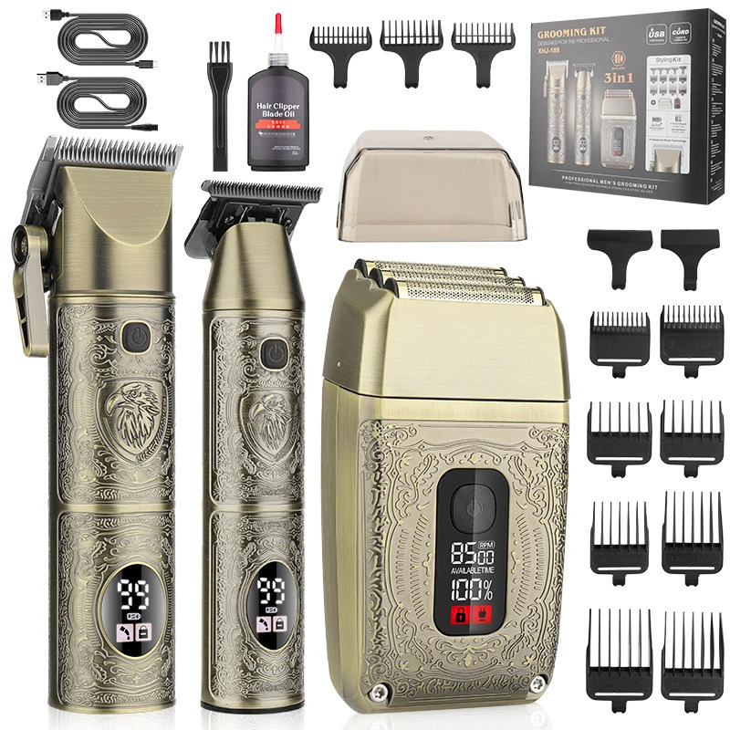 RESUXI XHJ188 8500 RPM Professional Hair Clipper Electric Mens Rechargeable Cordless Kit 250217