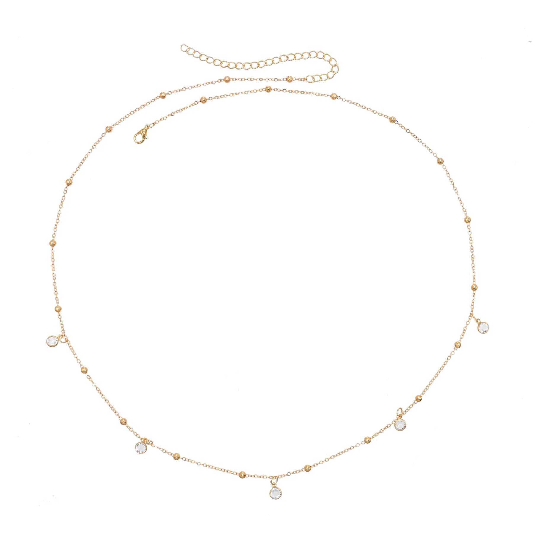 New Gold Thin Girls Belt Womens Fashion Balls Waistchain Vintage New Gold Color Boho Trendy JewelryXJ250224