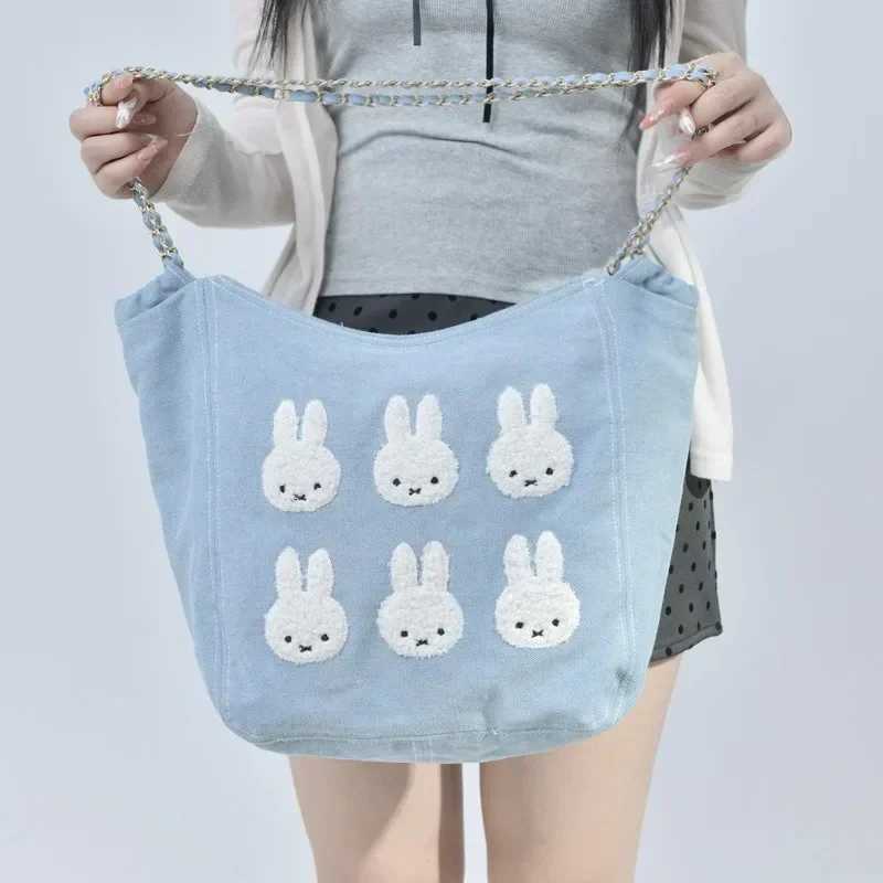 New Product Cowboy Canvas Chain Bag Square Shape Portable Single Shoulder Girl Student Inclined Shoulder Bag Z250225