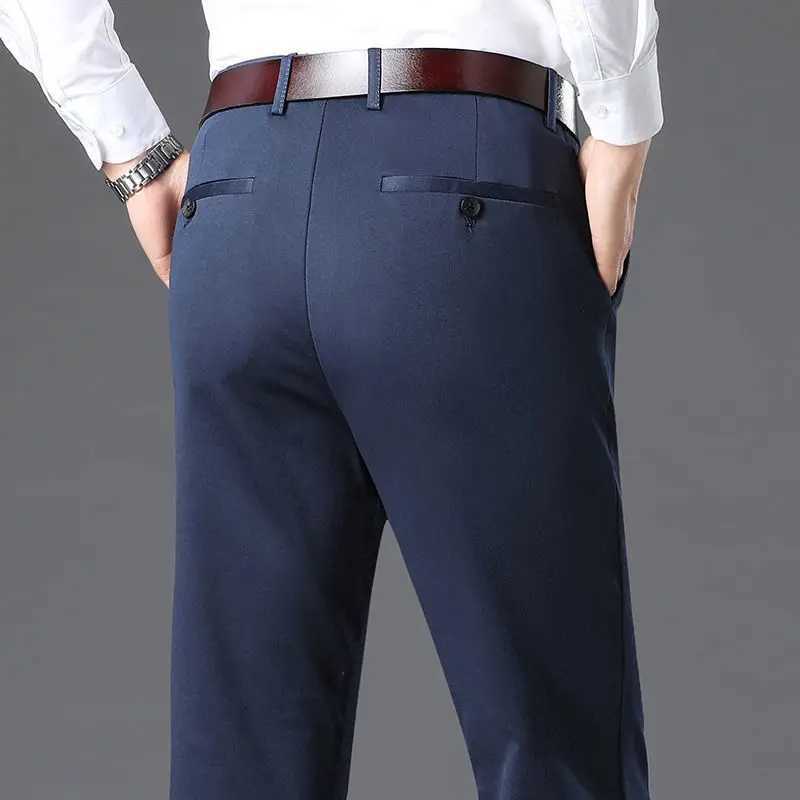 Fashion Men Business Suit Pants Korean Spring Summer Streetwear Male Clothes New Office Casual Solid Loose Straight Trousers 40 W250225