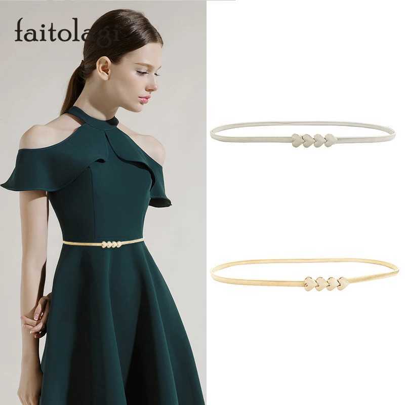 Egant Metal Elastic Womens Belt Gold Silver Rhinestone Thin Dr Belt Womens Fa BeltXJ250224