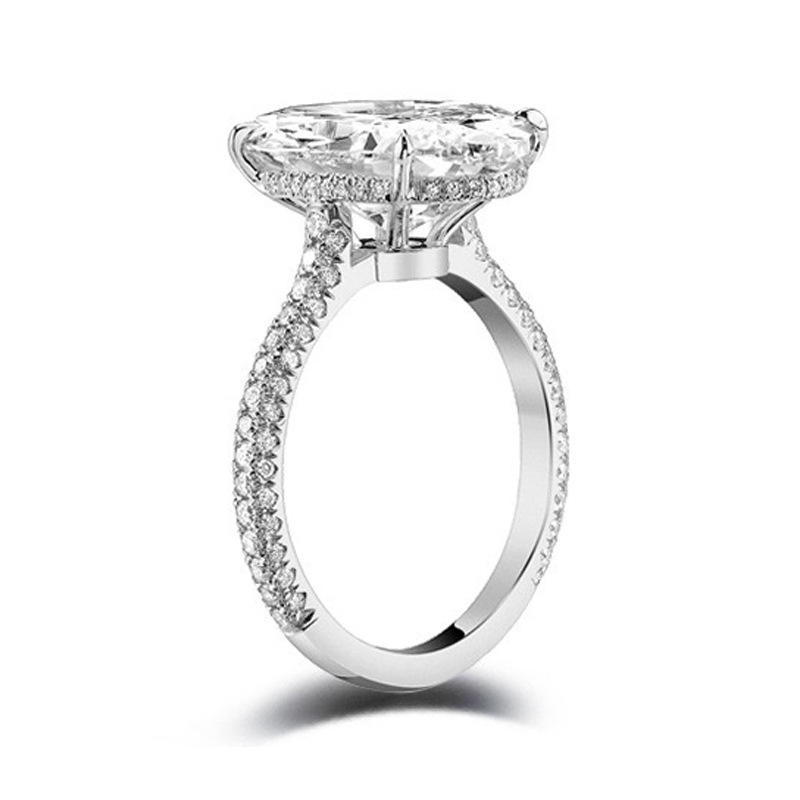 2025 Choucong Brand Top Sell Sparkling Wedding Rings Luxury Jewelry Oval Cut White Moissanite Diamond Real 100% 925 Sterling Silver Women Bride Ring G
