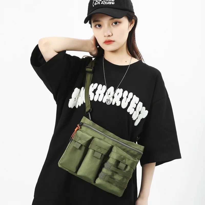 New Multi Pocket Functional Nylon Tactical Messenger Bag Outdoor Mountain Style Shoulder Bag Neutral Casual Bullet Bessinger Bag Z250225