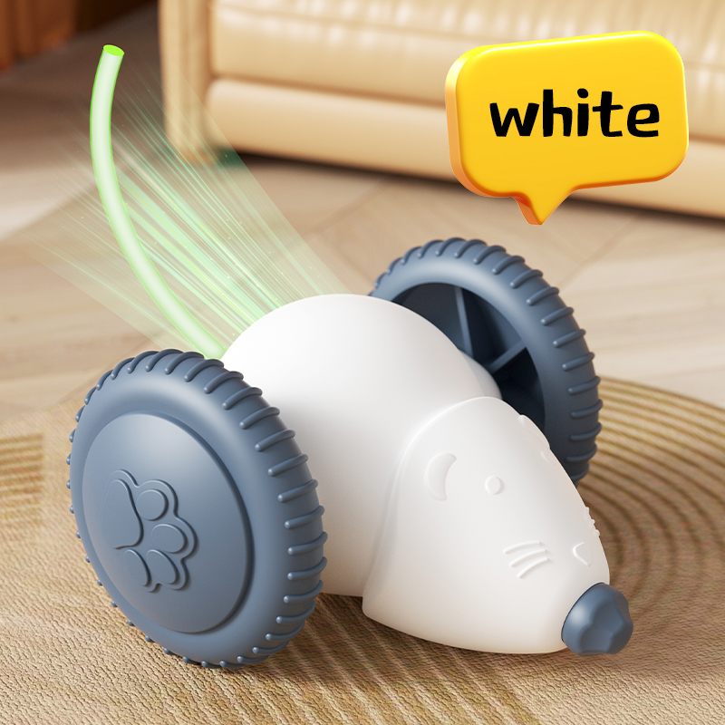 Pet Automatic Cat Mouse Toy Smart Moving Mice Electric Interactive Cat Toys for Indoor Cat with LED Lights;Smart Sensing Moving Electric Cat Toys, USB