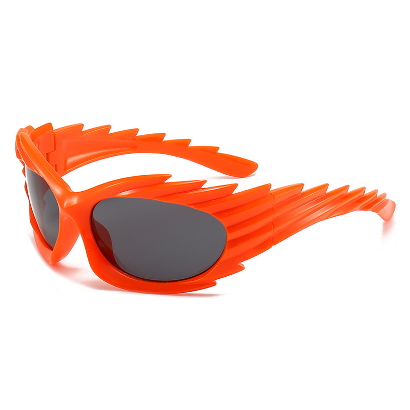 2025 European and American personality wing cycling sunglasses shape ins fashion sunglasses female thorn hedgehog Y2K sunglasses