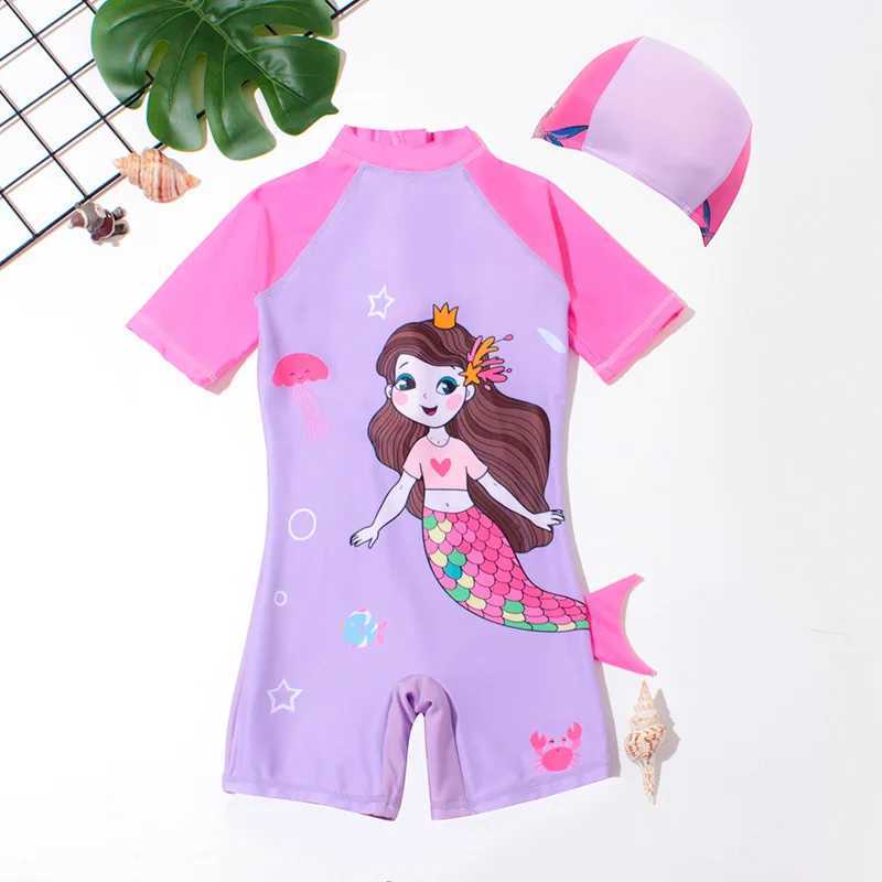 Childrens swimming costume girls one-piece mermaid swimsuit cartoon baby quick drying one-piece swimsuit X250224