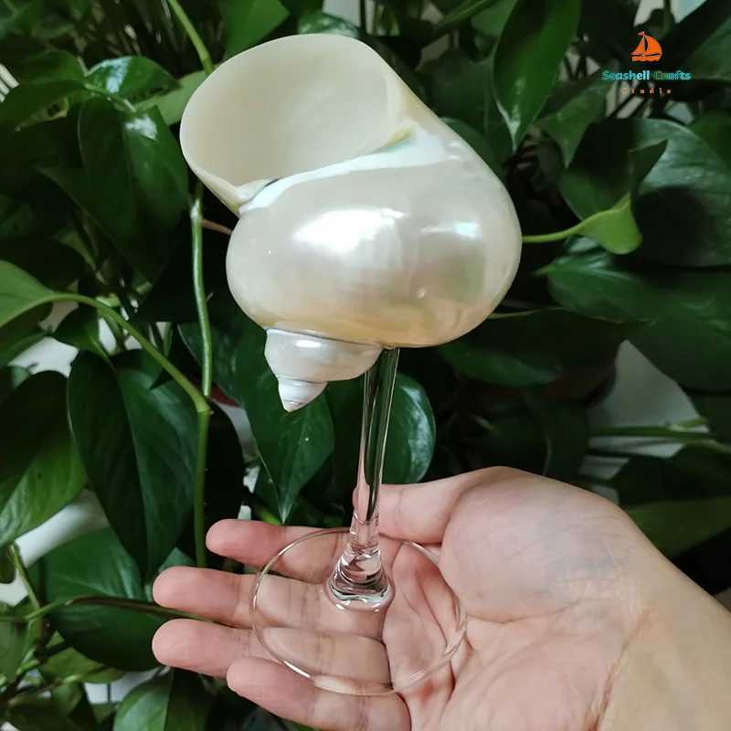 Natural Conch Shell Wine Glass Cup Handmade Wedding Glasses Martini Glasses Goblet Cocktail Drinkware Drinking Stemware GiftsXJ250225