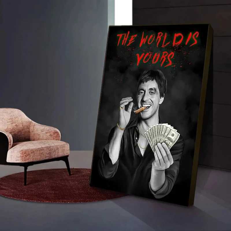 Movie Mafia Boss Legendary Figure Poster Canvas Print Art Mafia Portrait Canvas Painting Scarface Escobar Godfather Wall Decor Y250224