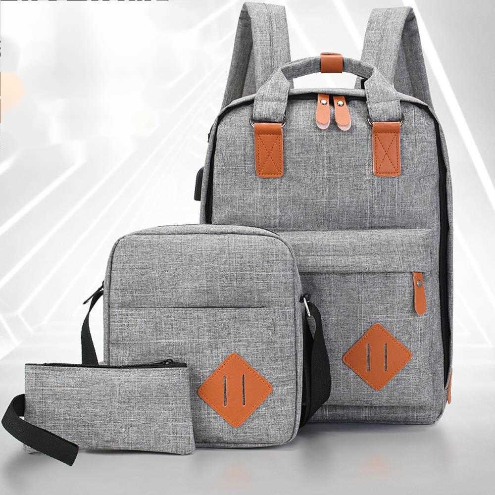 Computer Backpack Mens Business Minimalist Junior High School Three Piece Set Backpack New Backpack Large Capacity Day Backpack Travel Bag 241225