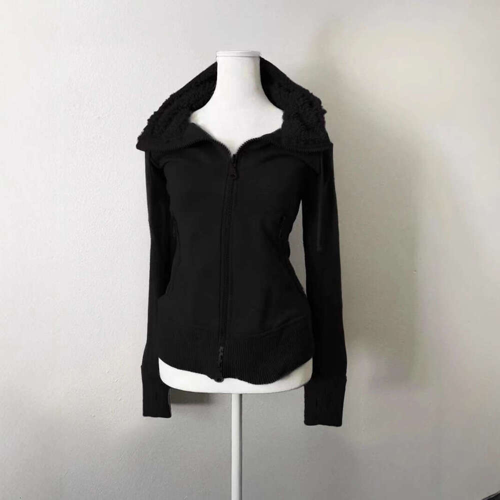 American Vintage Velvet Slimming Zipper for Women Winter Versatile Casual Hoodie