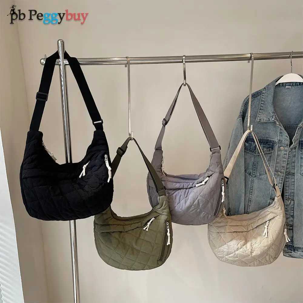 Fashion Quilted Shoulder Bag Stylish Dumpling Bag Multi-pockets Hobo Sling Bag Large Capacity Daily Messenger Bag for Men Women Z250225