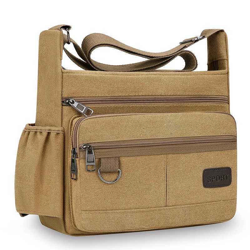 Mens Canvas Shoulder Bags Casual Tote Travel Mens Crossbody Bag Luxury Messenger Bags Fashion High Quality Handbag Z250225
