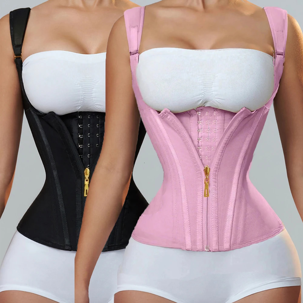 Fajas Colombianas Body Shaper Shapewear Women Vest Tops Double Compression Waist Trainer Corset Adjustable Waist Girdle Wrap 250224