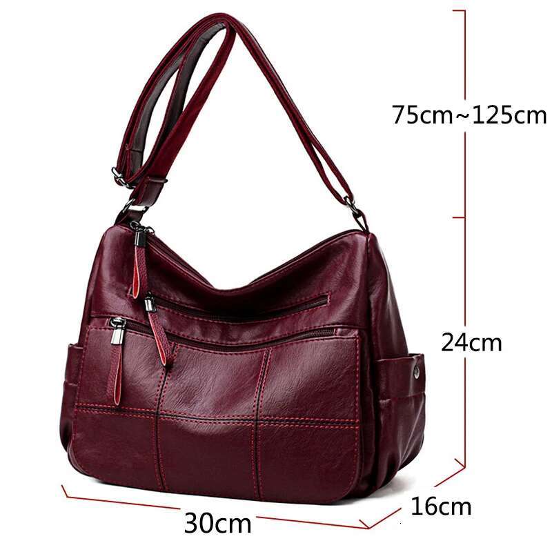 Many Pockets Shoulder Crossbody For Women New Style4 New Brand Leather Ladies Designr Handbags Casual Messenger Bags Sac A Main