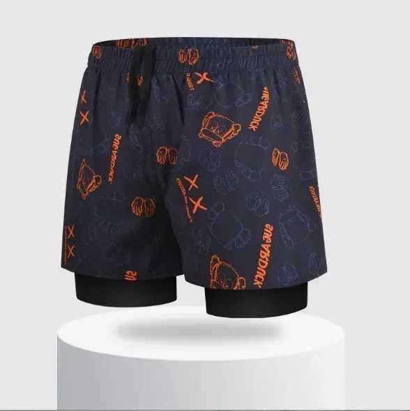 Large size double-layer swimming trunk line newly printed adult swimming trunk lineXJ250224