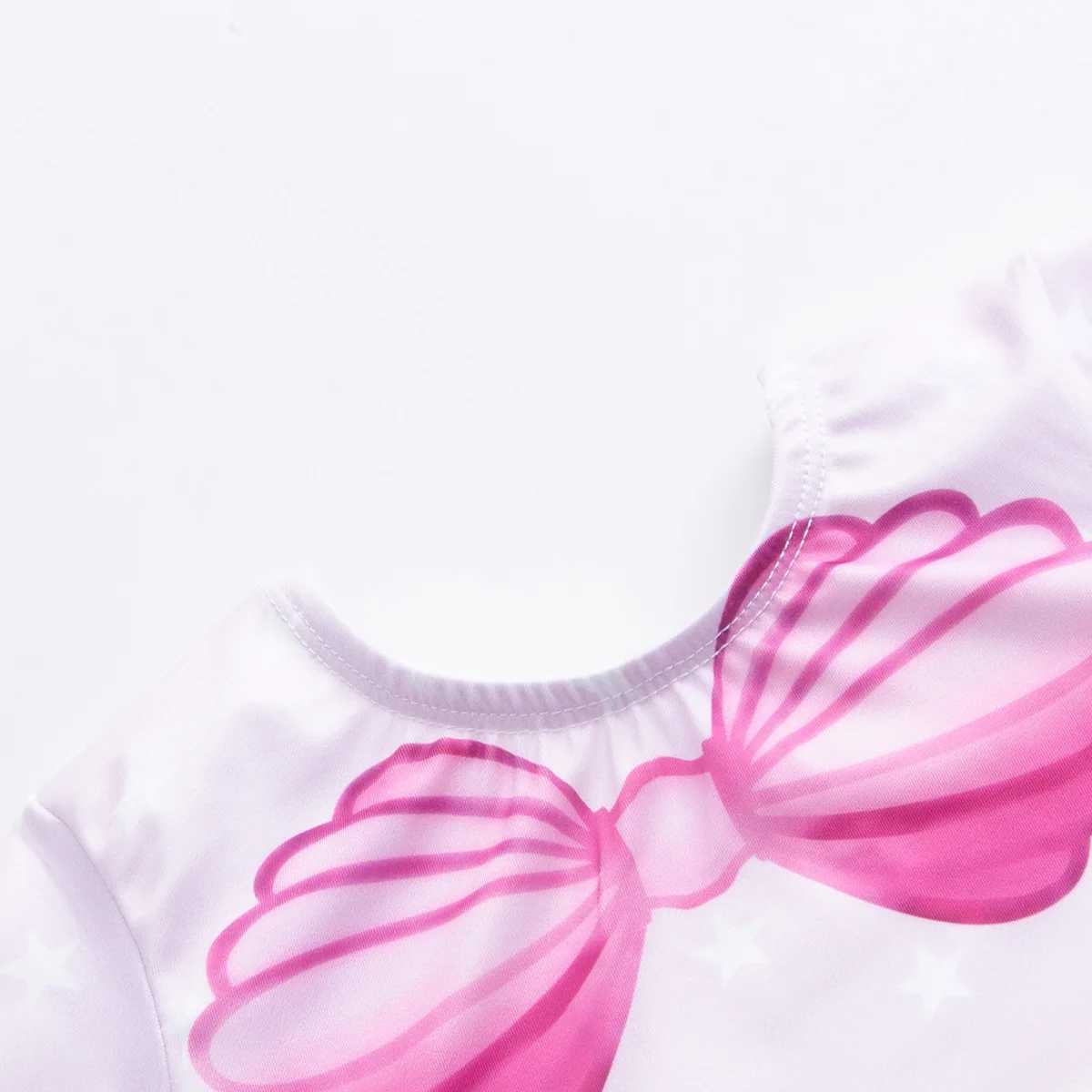 1-7 year old summer new newborn baby girl short sleeved elastic round neck fish scale printed cute one piece swimsuit X250224