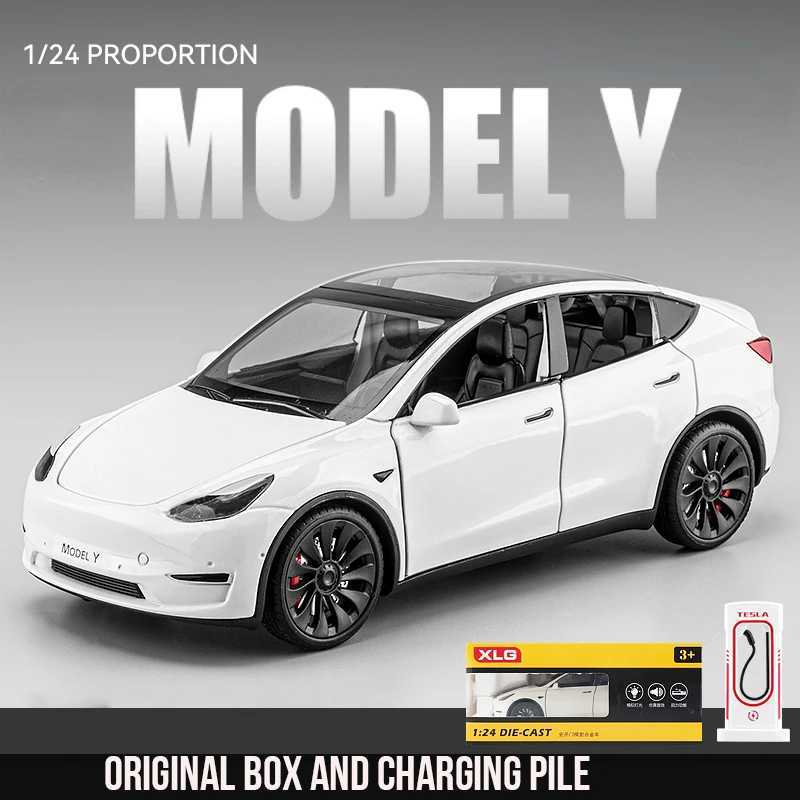 1 24 Tesla Y SUV Alloy Diecasts Vehicles Metal Model Car Decoration for Kids Gift Toy Free shipping