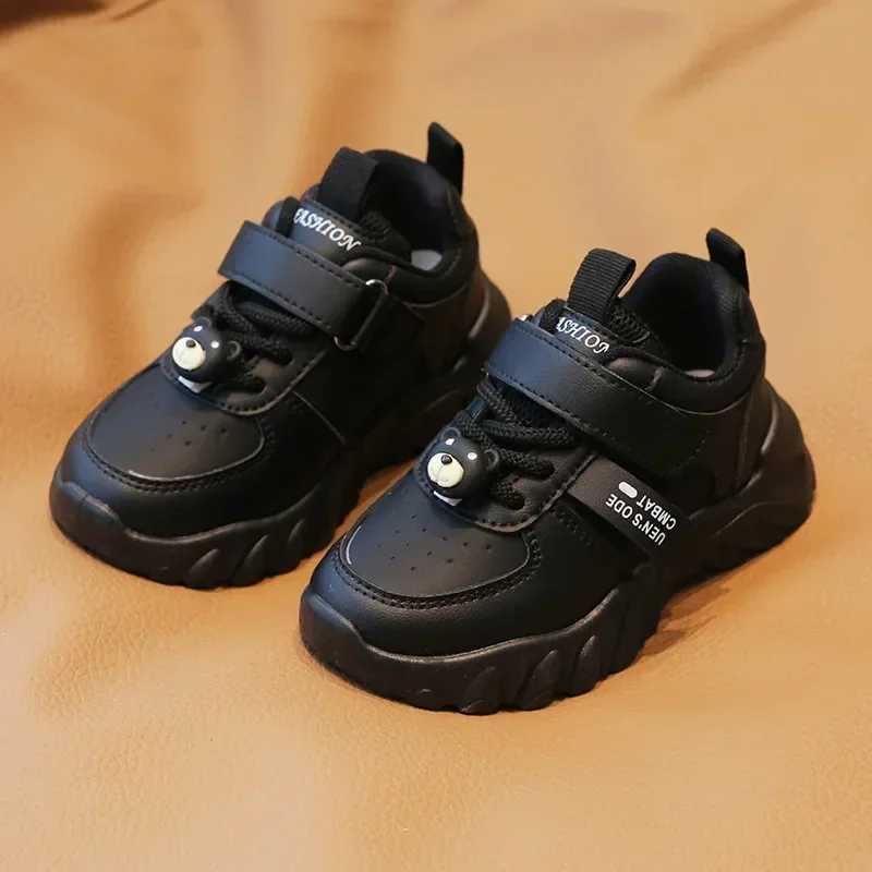 Children Fashion PU Leather Boy Sports Shoes Soft Sole Comfort Kids Running Sneakers Girl Lightweight Sneakers Solid Color Shoes W250225