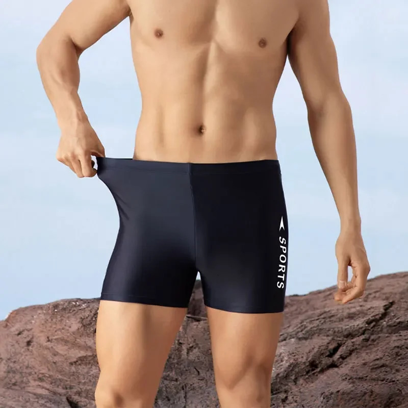 Mens Professional Water Sports Breathable Beach Shorts Boy Plus Size QuickDrying Bathing Briefs Athletic Surfing Trunks 250222