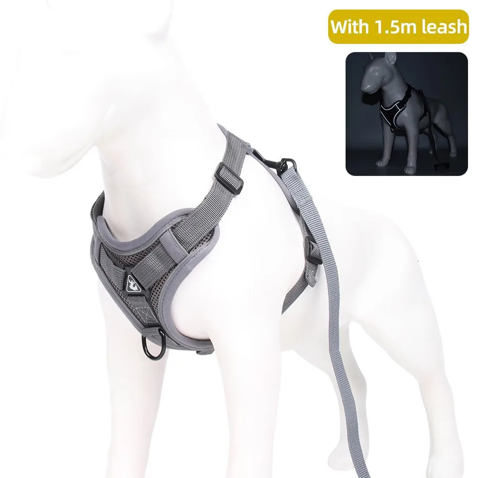 No Pull Dog Harness Unique Colors Reflective Adjustable Dog Vest with Soft Training Handle Plastic Clips for Small Medium Larg 250224
