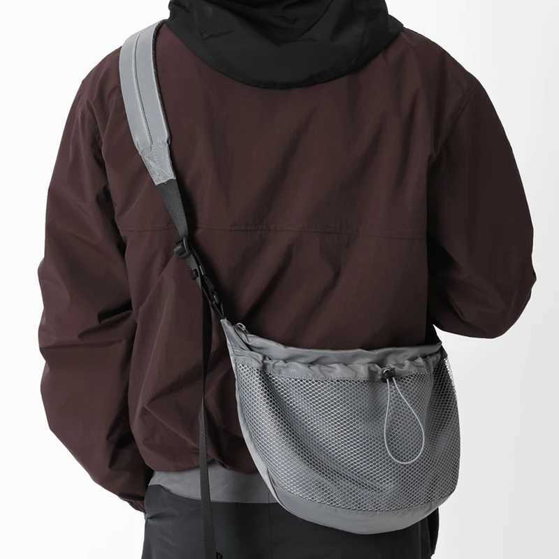 Japanese Street Nylon Mesh Messenger Bag Man Casual Crossbody Bag Unisex Sports Large Capacity Shoulder Bag IP Backpack 2023 Z250225