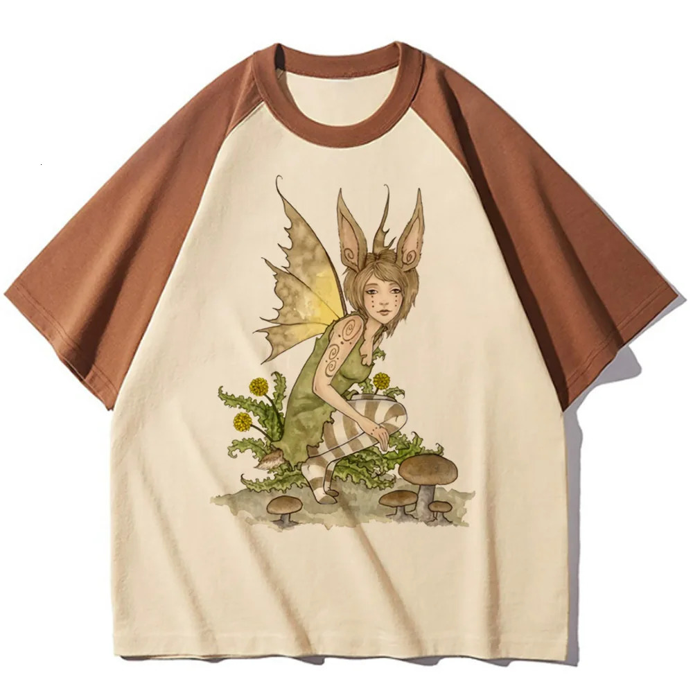 Goblincore top tees girl streetwear University Punk 80s t shirt anime Y2k Comfortable Graphic korean clothe 250214