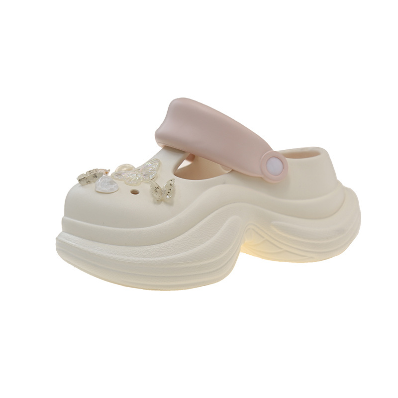 New free shipping designer slippers for womens pink white blue Summer fashion thick soled sandals with toe caps for wearing outside