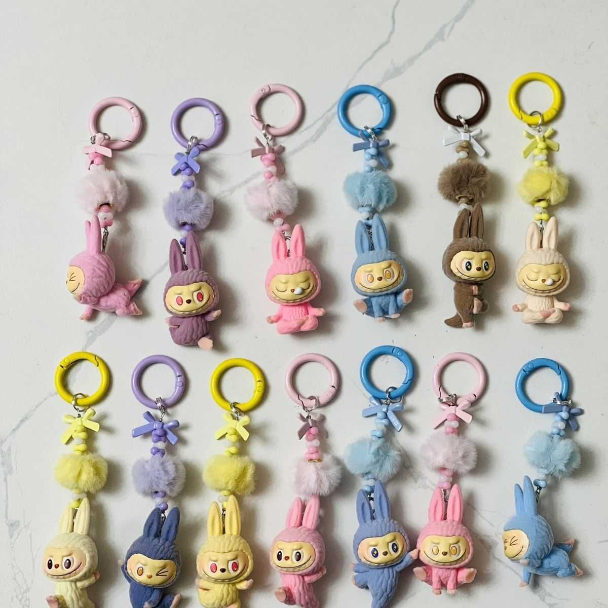 Cute handmade LabUBU lazy yoga series blind box THE MONSTERS gift keychain Free shipping