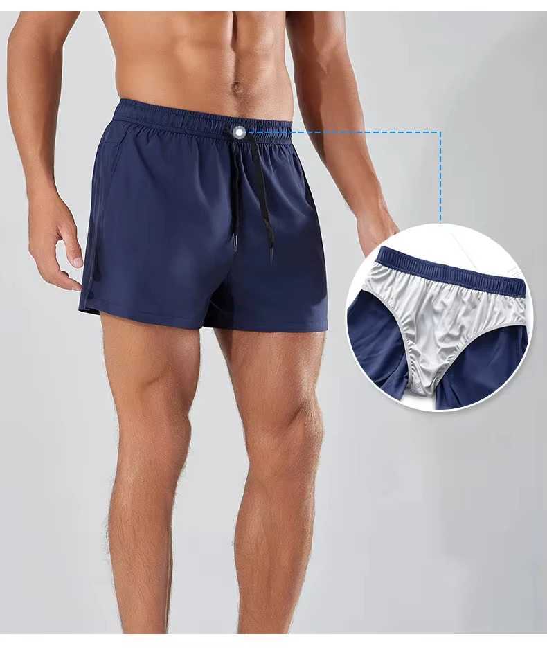 Men Sport Shorts Double Deck Running Shorts 2 in 1 Beach Jogging Training Short Pant Gym Wear Fitness Basketball Workout ClothesT250224