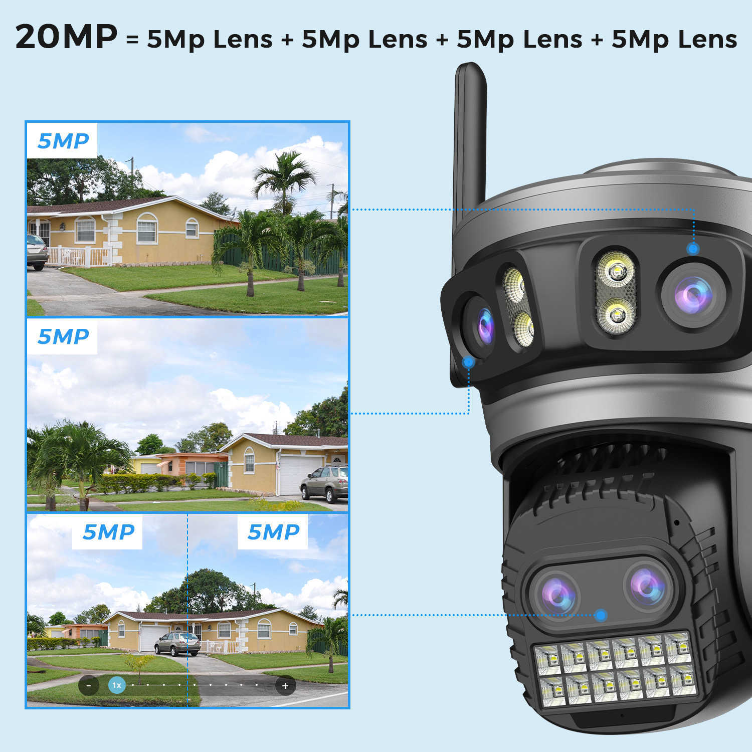 6K O-KAM Por gun ball kage four eyes dual band HD wireless camera night vision full color three picture Z241224